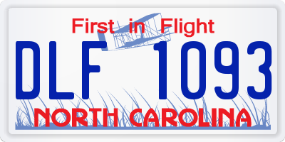NC license plate DLF1093
