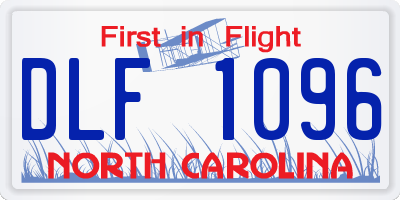 NC license plate DLF1096