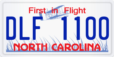 NC license plate DLF1100