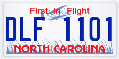 NC license plate DLF1101