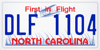 NC license plate DLF1104