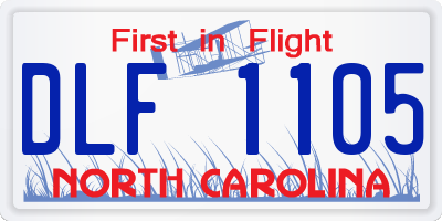 NC license plate DLF1105
