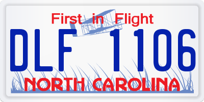 NC license plate DLF1106