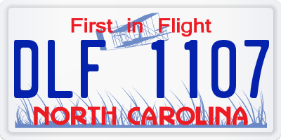 NC license plate DLF1107