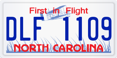 NC license plate DLF1109