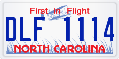 NC license plate DLF1114