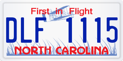 NC license plate DLF1115