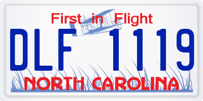 NC license plate DLF1119