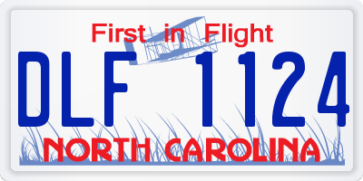 NC license plate DLF1124