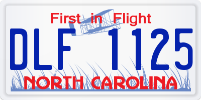 NC license plate DLF1125
