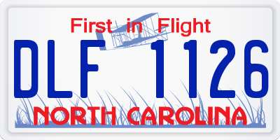NC license plate DLF1126