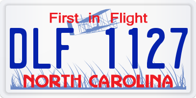 NC license plate DLF1127