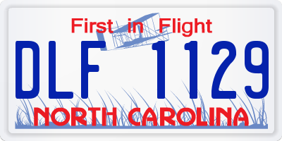 NC license plate DLF1129
