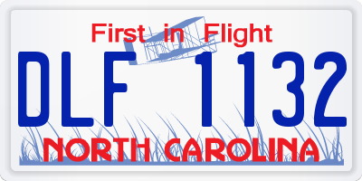 NC license plate DLF1132