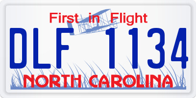 NC license plate DLF1134