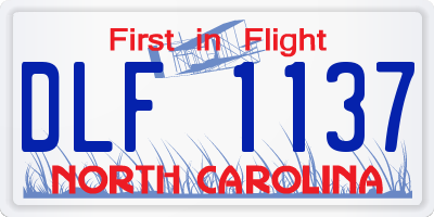 NC license plate DLF1137