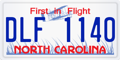 NC license plate DLF1140