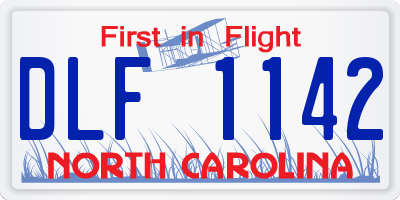 NC license plate DLF1142