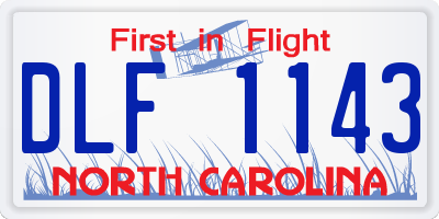 NC license plate DLF1143