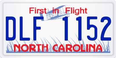 NC license plate DLF1152