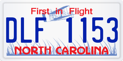 NC license plate DLF1153