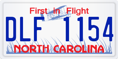 NC license plate DLF1154