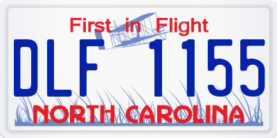 NC license plate DLF1155