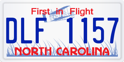 NC license plate DLF1157