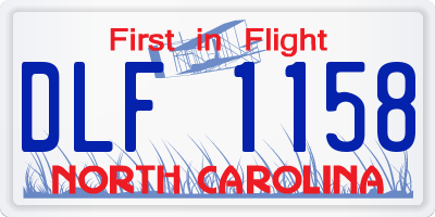 NC license plate DLF1158