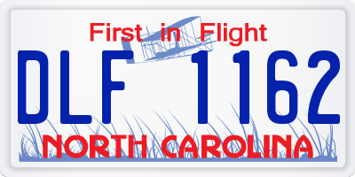 NC license plate DLF1162