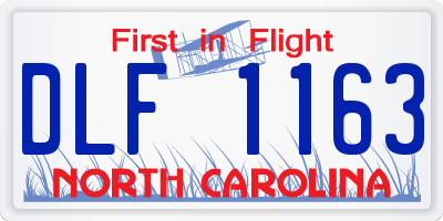 NC license plate DLF1163