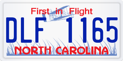 NC license plate DLF1165