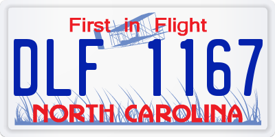 NC license plate DLF1167