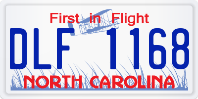 NC license plate DLF1168
