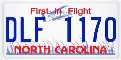 NC license plate DLF1170