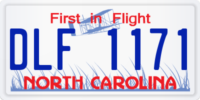 NC license plate DLF1171