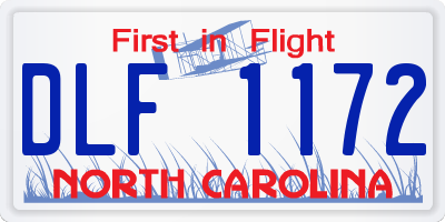 NC license plate DLF1172