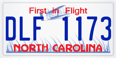 NC license plate DLF1173