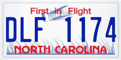 NC license plate DLF1174