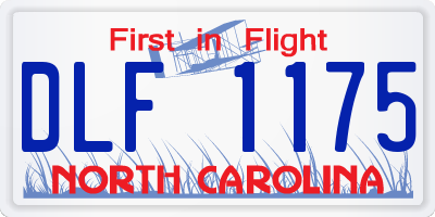 NC license plate DLF1175