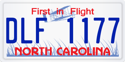 NC license plate DLF1177