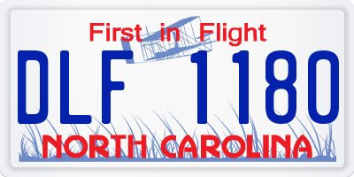NC license plate DLF1180
