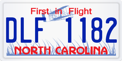 NC license plate DLF1182