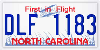 NC license plate DLF1183