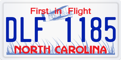NC license plate DLF1185