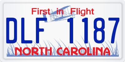 NC license plate DLF1187