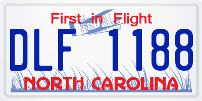 NC license plate DLF1188