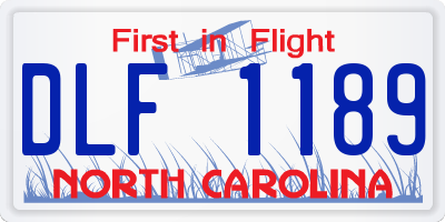 NC license plate DLF1189