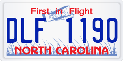 NC license plate DLF1190