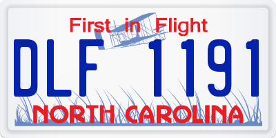 NC license plate DLF1191